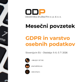 Mesečni povzetek GDPR ODP